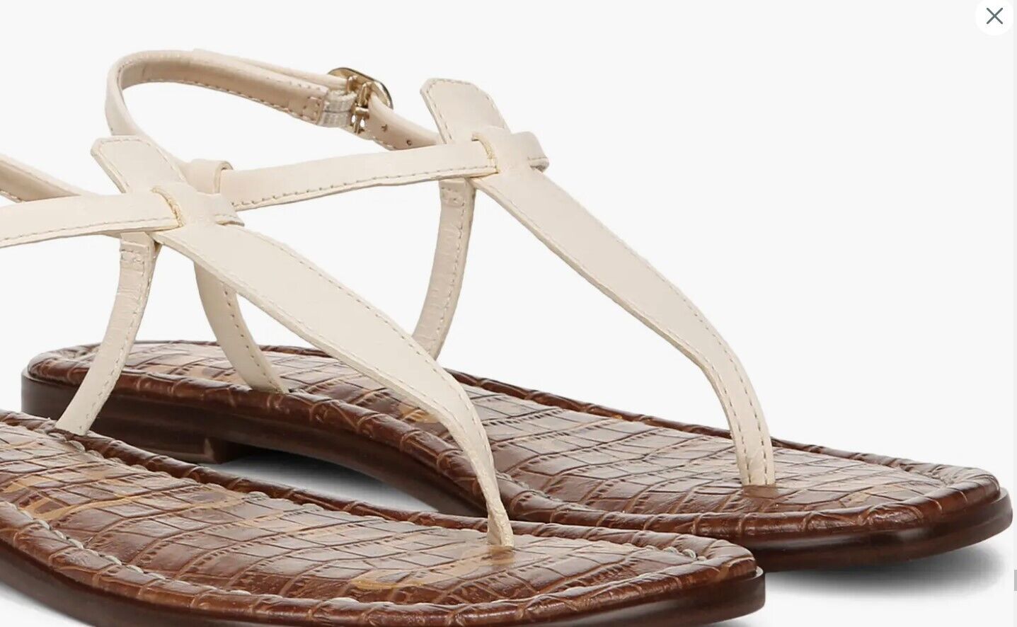 Sam Edelman Gigi Thong Sandal Modern Ivory Leather I5237LH-103 BRAND NEW - AllSportsWearUSA