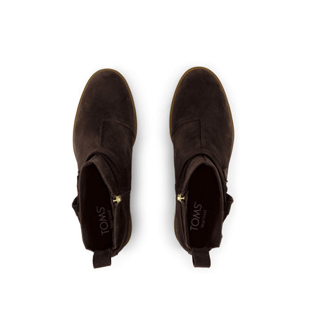 Toms Women's Marlow 10023553 Water Repellent Chocolate Brown Suede Ankle Boots
