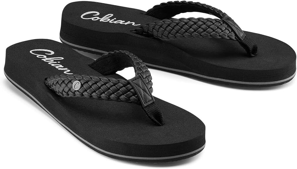 Cobian Womens Braided Bounce BRB10001 BLACK Flip Flop Sandal Brand New - AllSportsWearUSA