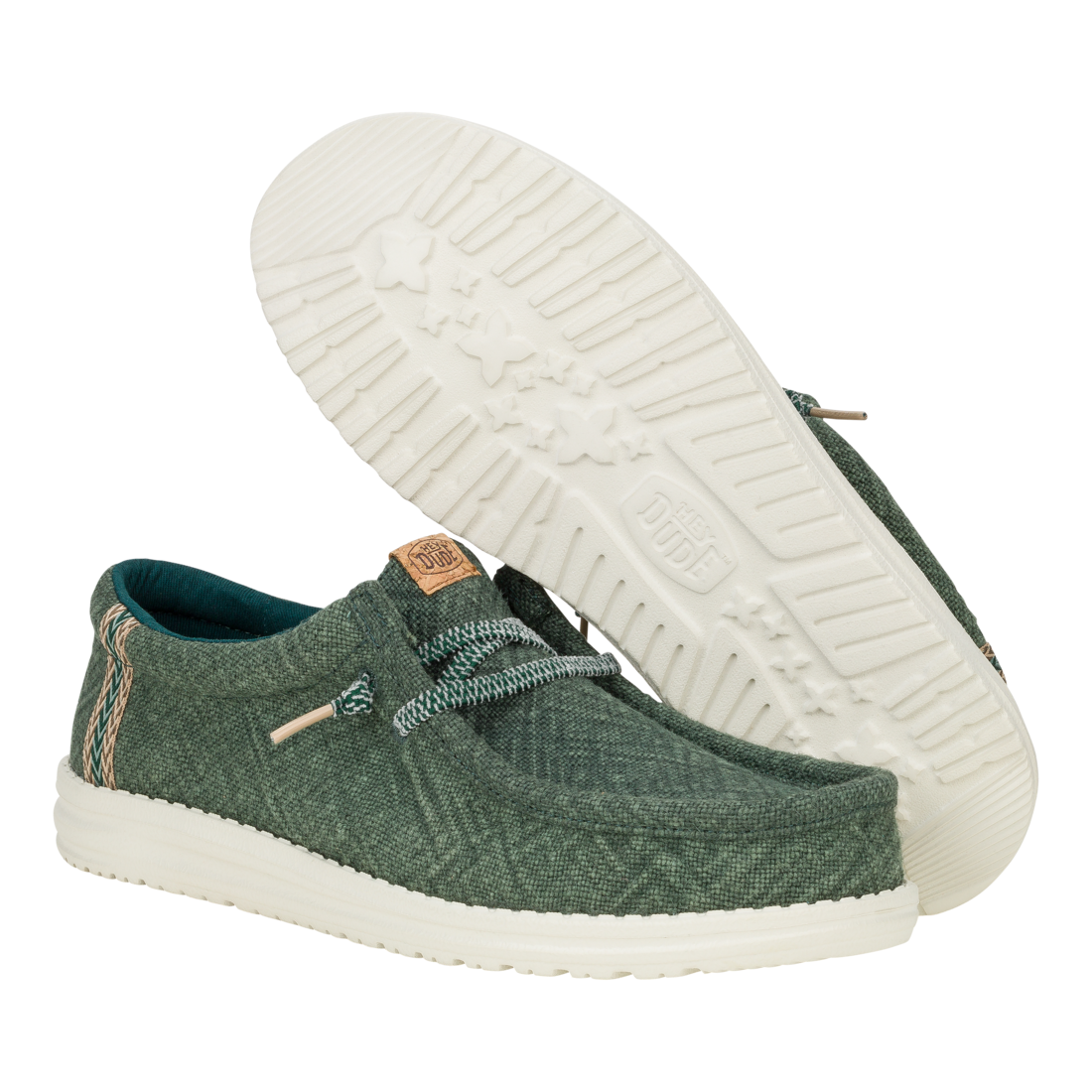 Hey Dude Mens Wally Jute Sea Green 43085-336 Brand New - AllSportsWearUSA