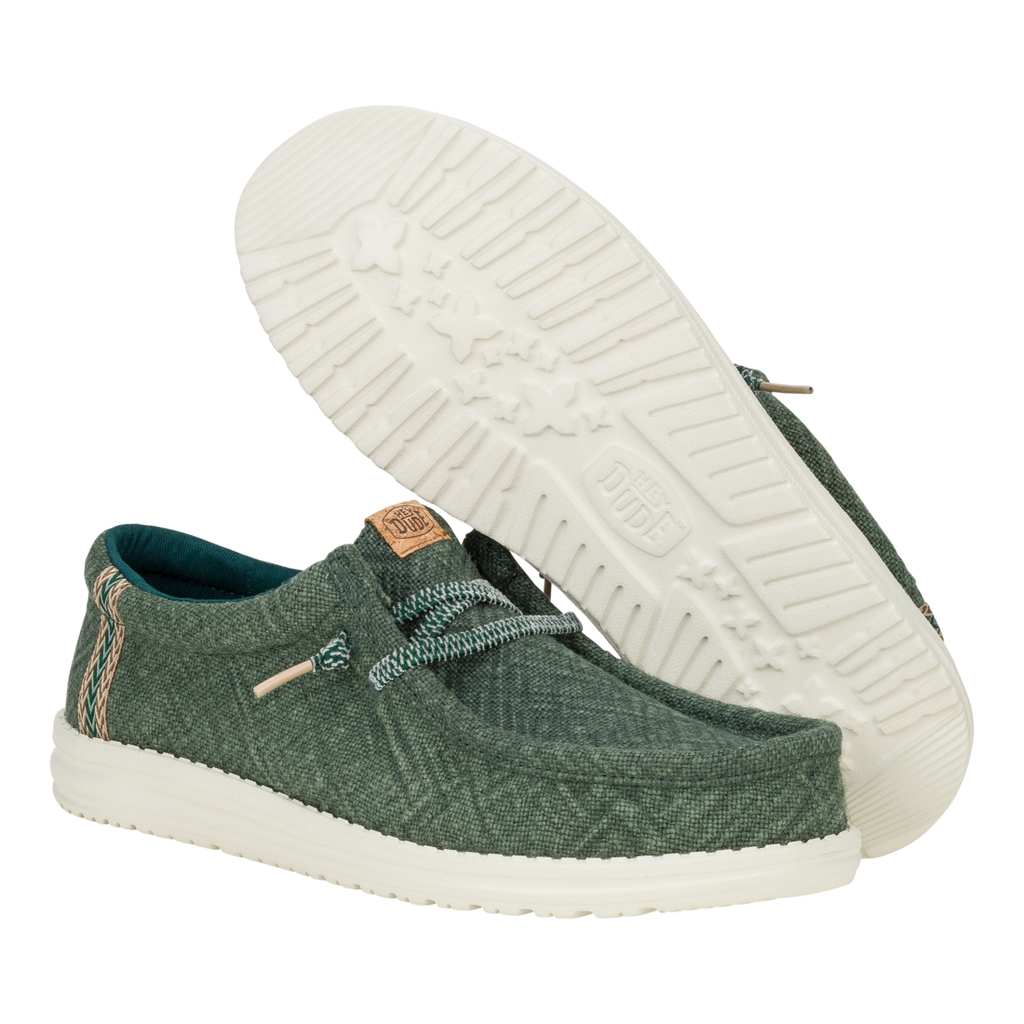 Hey Dude Mens Wally Jute Sea Green 43085-336 Brand New - AllSportsWearUSA