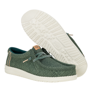 Scarpe Hey Dude Wally Jute Sea Green - Mocassini In Iuta, Comodi E Leggeri, Per Viaggi E Estate