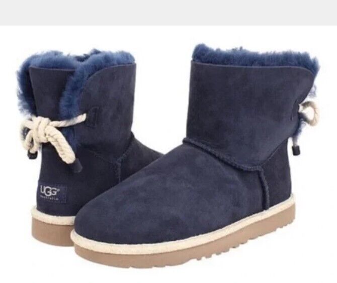 UGG Girl's Selene 1006636T Sheepskin Boot Navy Brand New - AllSportsWearUSA