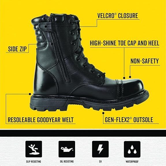 Thorogood Men's Tactical Uniform Jump Boots 834-6888 Medium Black - AllSportsWearUSA