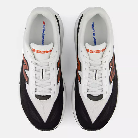 New Balance Men's Fuel Cell Rebel V5 Shoes MFCX93C White with Neo Flame