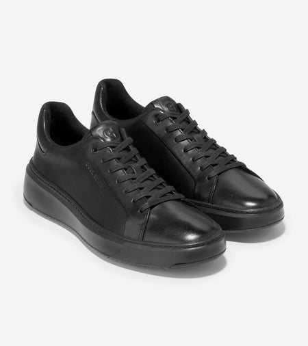 Cole Haan Men’s GrandPro Topspin Black Leather Sneakers C36412 Brand New - AllSportsWearUSA