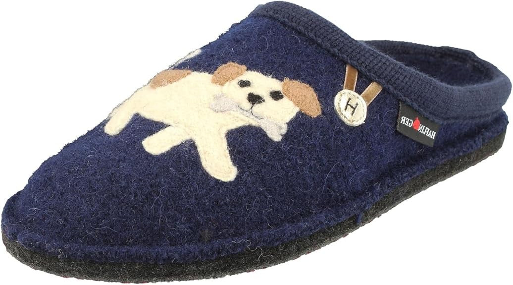 Haflinger Fido Navy Slippers 313105-70