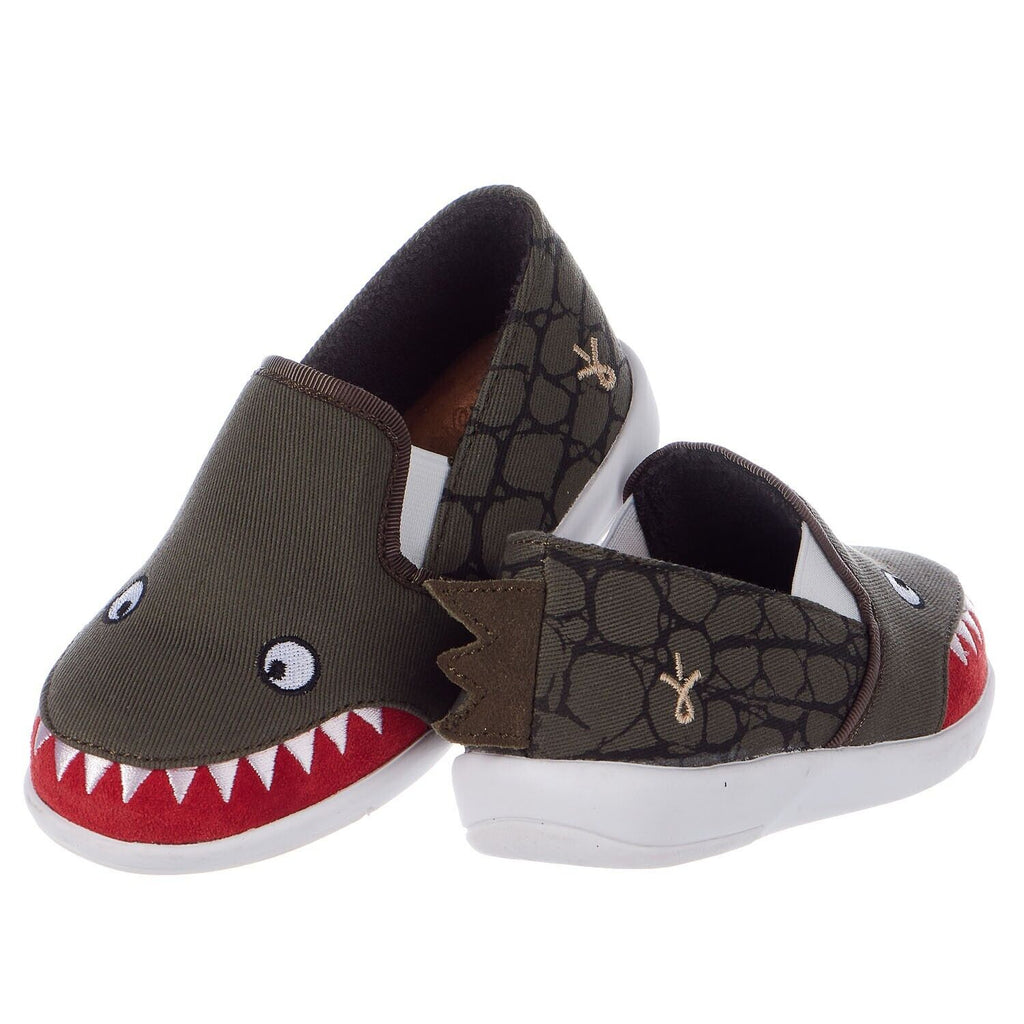 Emu Australia Crocodile Skate Canvas Sneaker - Kids K11424-KHAKI Brand New - AllSportsWearUSA