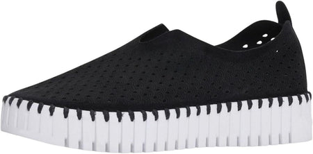 Ilse Jacobsen Womens Tulip 3373 Black Platform Slipon Shoe Brand New - AllSportsWearUSA