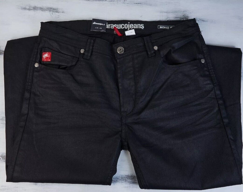 VINTAGE PARASUCO JEANS BLACK MENS W33 L34 9 BONO FIT NEW - AllSportsWearUSA