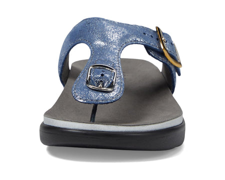 SAS Women's Sanibel Comfort Thong Sandal Silver/Blue