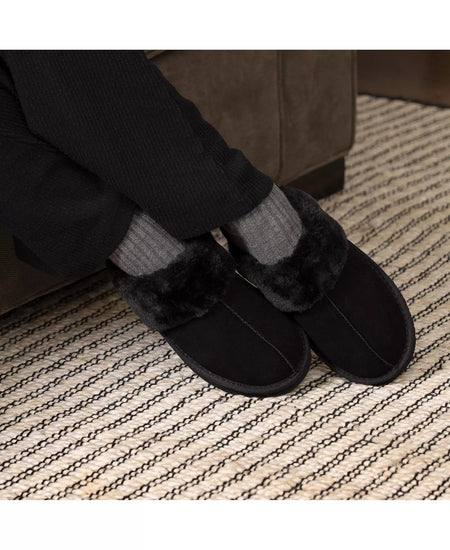Minnetonka Moccasins 3329 - Women's Sheepskin Slide - Black