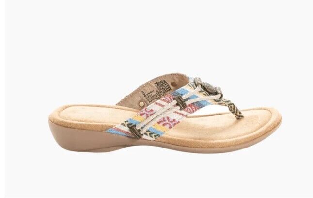 Minnetonka Women's Cortec Fabric Thong Sandals 500285 CRF Brand New - AllSportsWearUSA