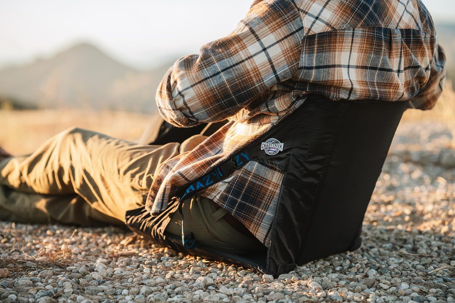 Crazy Creek Original Chair 1020-016 Black W/ Blue Camping Chair Brand New - AllSportsWearUSA