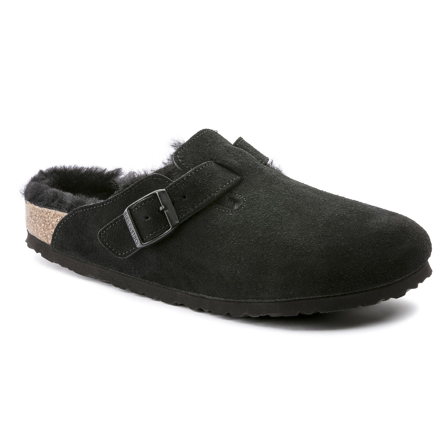 Birkenstock Boston Shearling 259881  Black Suede Leather Unisex Clogs EU 40