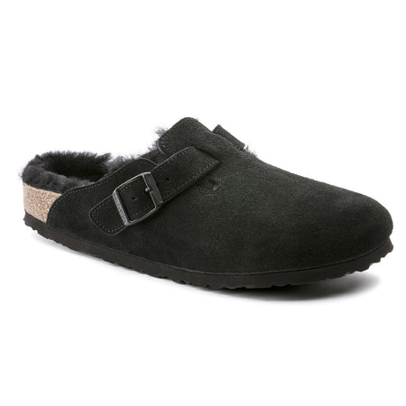 Birkenstock Boston Shearling 259881  Black Suede Leather Unisex Clogs EU 40