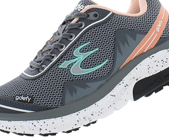 Gravity Defyer Women's Mighty Walk TB9024FGP Gray/Pink Orthopedic Sneaker