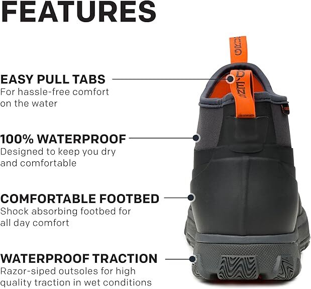 Grundens Men's Deviation 6" 60015-025 Anchor Ankle Boot Black