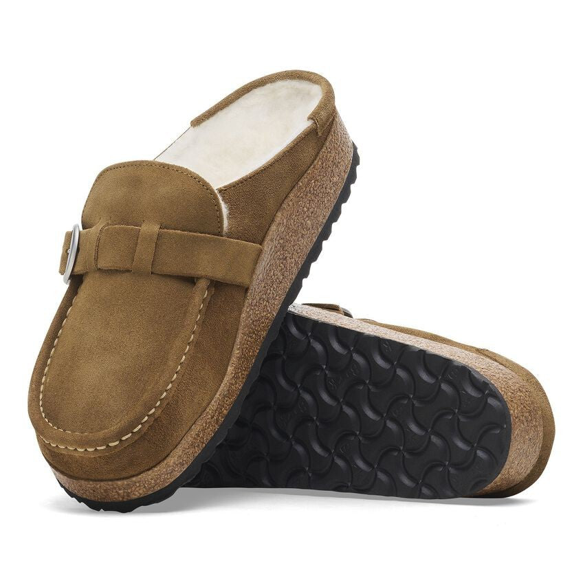 Birkenstock Buckley Shearling Leather Suede 1018127  Tea Color Narrow