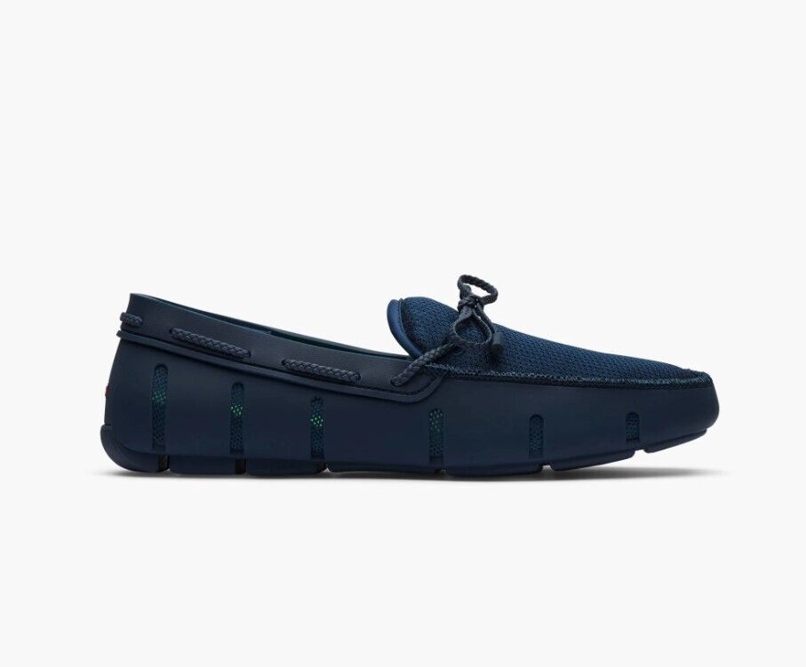 SWIMS Mens 8 Braided Lace Lux Loafers Navy Blue 21215-002 BRAND NEW - AllSportsWearUSA