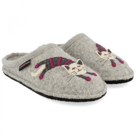 Haflinger Women's Katze Slipper Silver Grey  313104-84