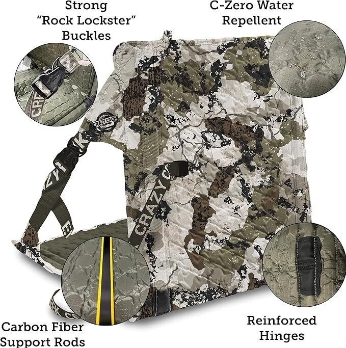 Crazy Creek HEX 2.0 Original Chair Packable and Lightweight Camo 1024-190 NEW - AllSportsWearUSA