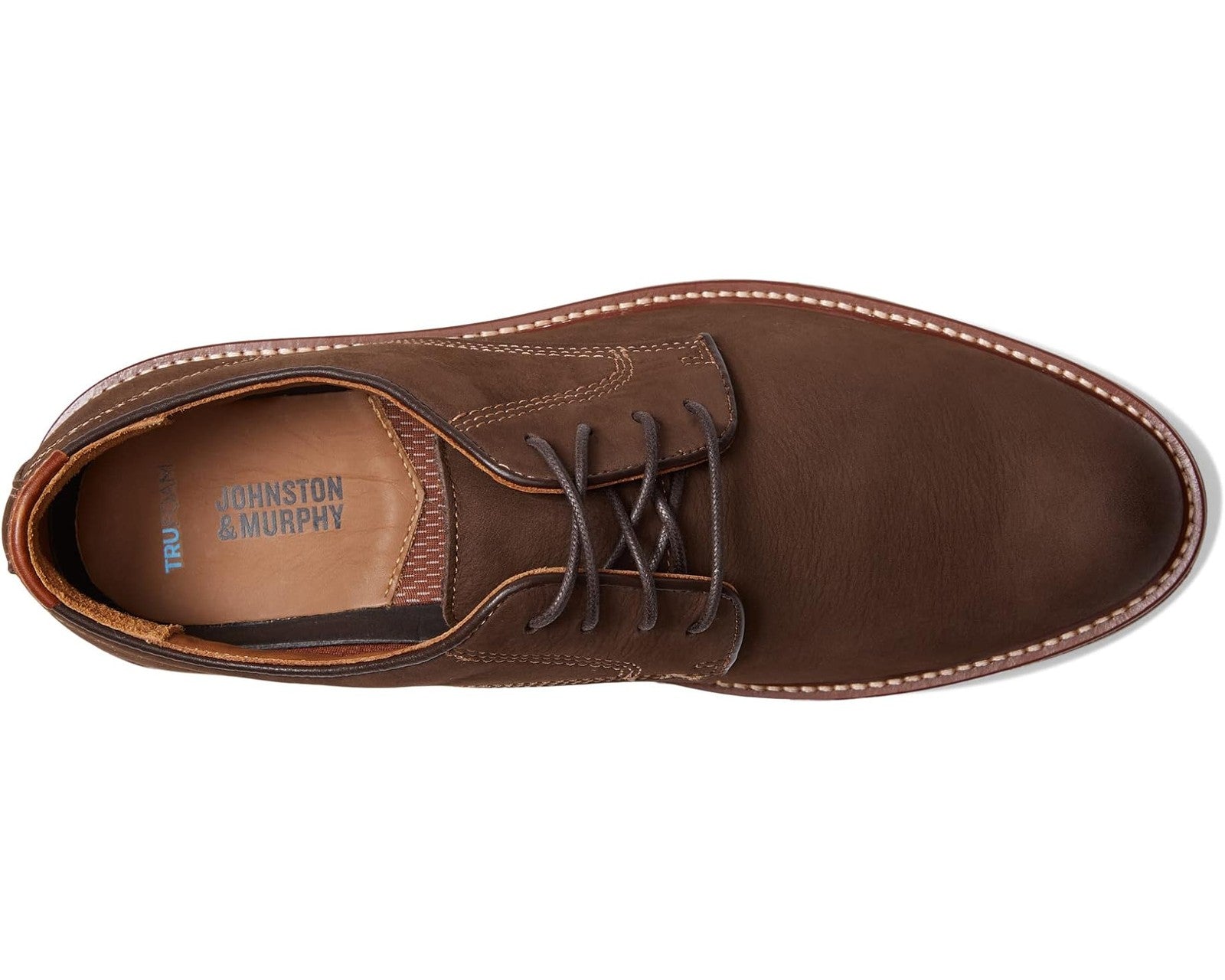 Johnston & Murphy Men's Upton Plain Toe 020-04340 Dark Brown Nubuck