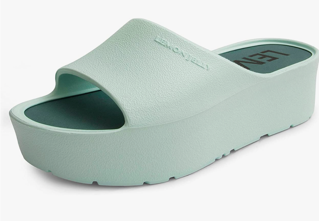 Lemon Jelly Womens Platform Sandals Aqua Green Super Lightweight SlipOn - AllSportsWearUSA