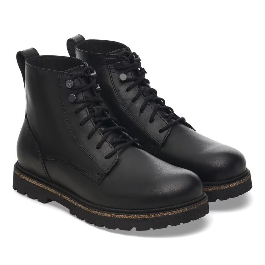 Birkenstock  Men's Highwood Lace Mid Waterproof Boots 1030942   Black Leather