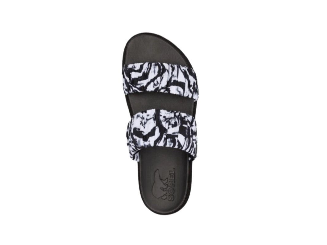 SOREL- ROAMING -TWO STRAP SLIDE SANDAL Black & White Size 11 NEW - AllSportsWearUSA