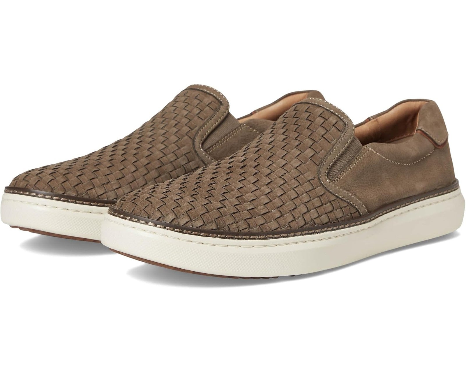 Johnston & Murphy McGuffey 2.0 Slip on Shoes 025-02990 Taupe Woven Tumbld Nubuck