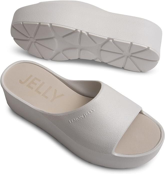 Lemon Jelly Womens Platform Sandals Pearl Metal Super Lightweight SlipOn - AllSportsWearUSA