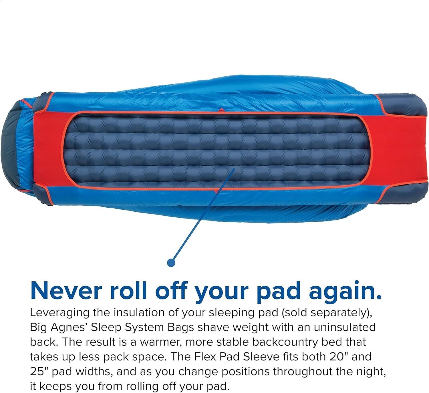 Big Agnes Anvil Horn 30 650 Downtek Sleeping Bag Color: Blue/Red BAH30RL19 NEW - AllSportsWearUSA