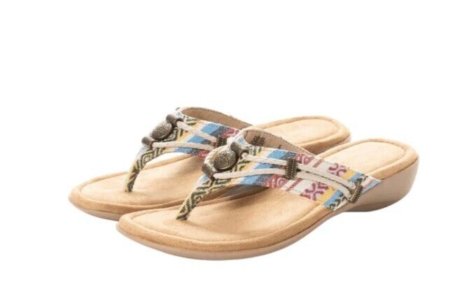 Minnetonka Women's Cortec Fabric Thong Sandals 500285 CRF Brand New - AllSportsWearUSA