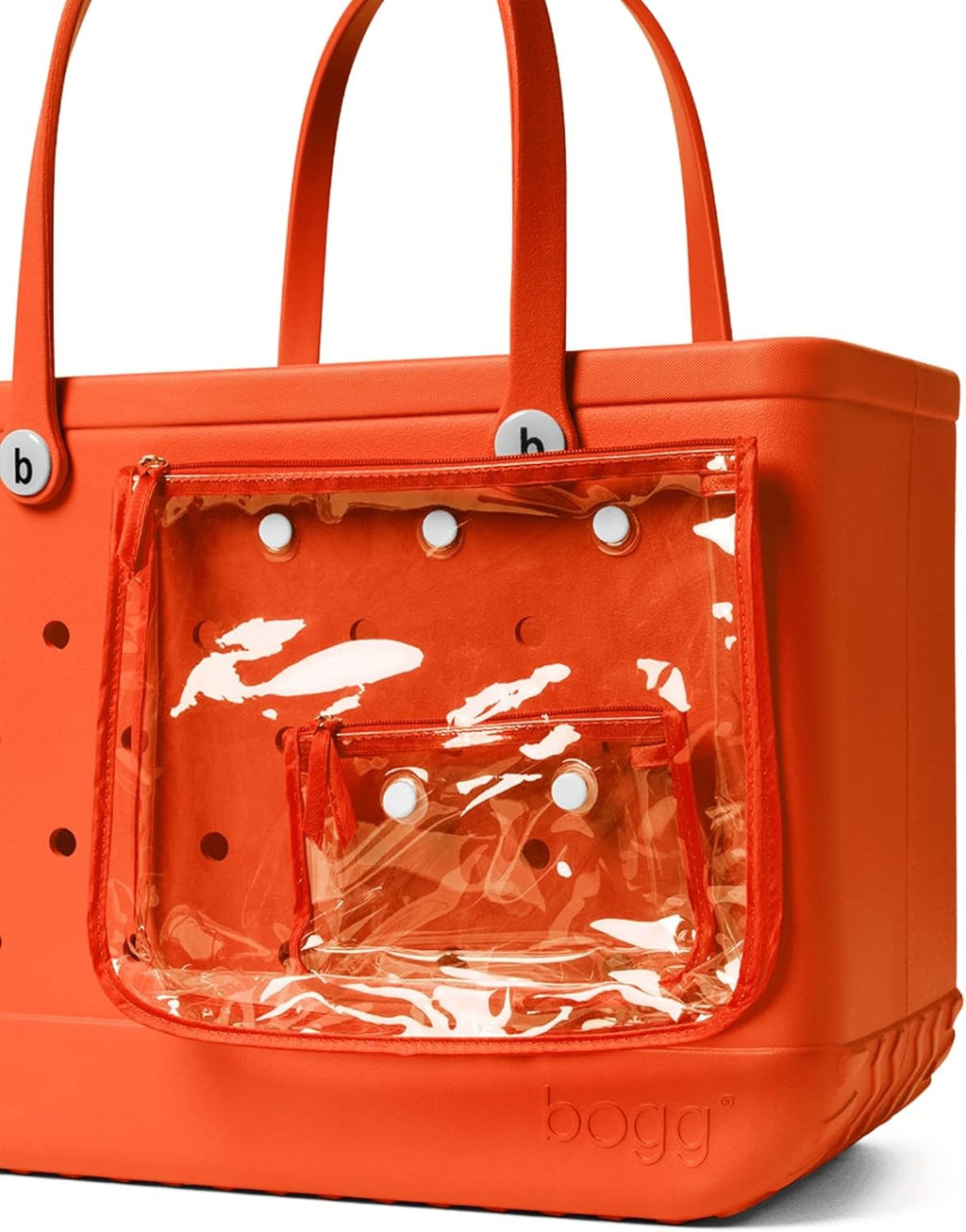Original Bog Bag Large Tote Bag Orange You Glad White Buttons