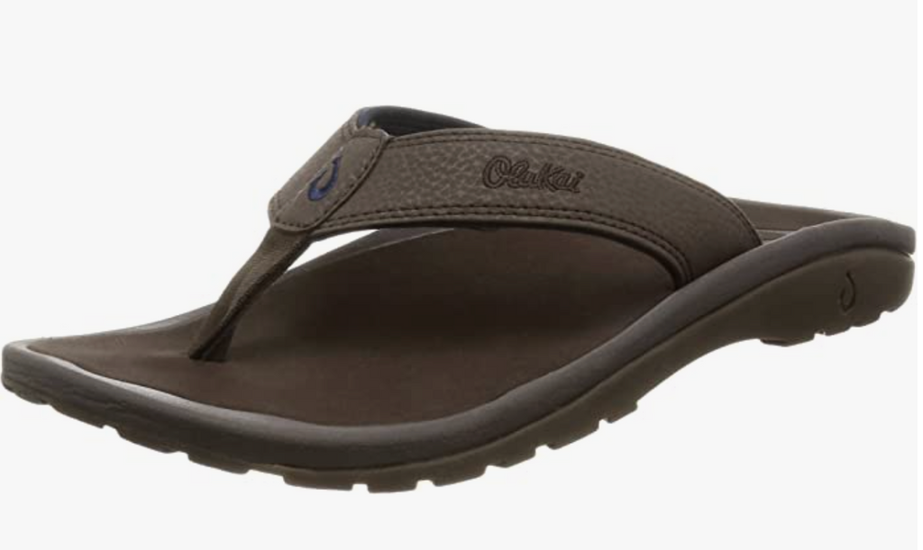 OluKai Ohana Men's Dark Wood Beach Sandals - AllSportsWearUSA