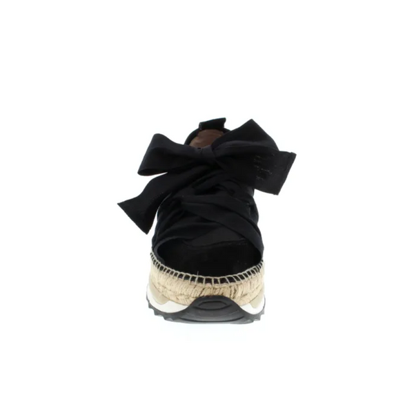 Free People Chapmin Suede Bow Detail Espadrille Platform Wedge Sneakers OB230186