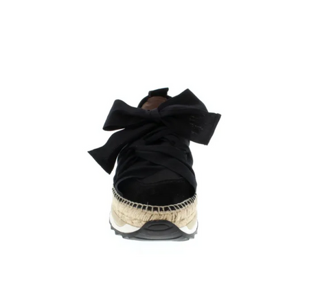 Free People Chapmin Suede Bow Detail Espadrille Platform Wedge Sneakers OB230186