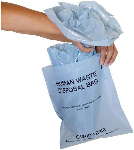 Cleanwaste GO Anywhere Toilet Kits50Pack D313W50 WAG BAG Odor Control - AllSportsWearUSA