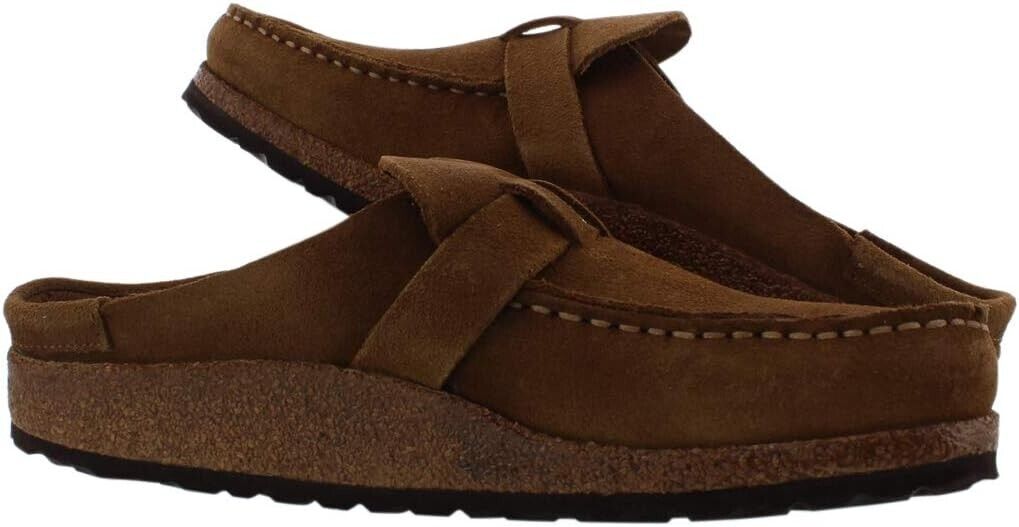 BIRKENSTOCK Buckley Suede Moccasin Footbed Clogs - Narrow BROWN EU 37 NEW - AllSportsWearUSA