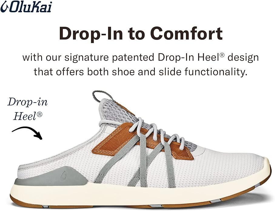 OluKai Men's Mio Li Lightweight Athletic Sneakers Mist Grey/Poi - AllSportsWearUSA