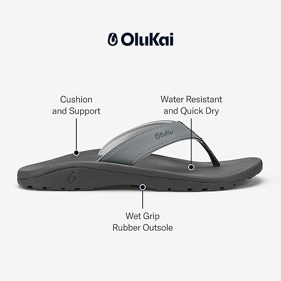 OLUKAI Ohana Men's Beach Sandals 10110 Ash Rock