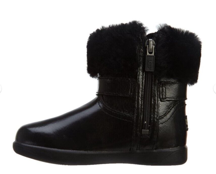 UGG Toddler Gemma Patent Leather Boots 1005149T-BLK Size 8.5 Brand New - AllSportsWearUSA