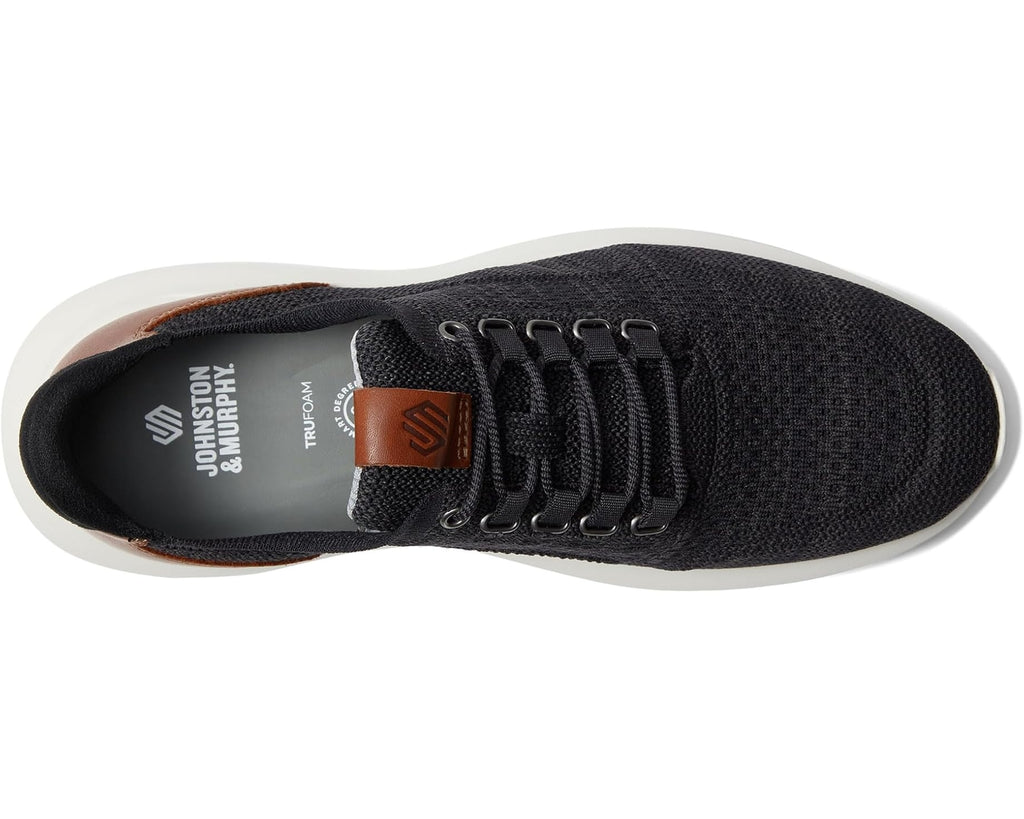Johnston & Murphy Men's Amherst  Knit Plain Toe Black Heathered Knit 25-0625