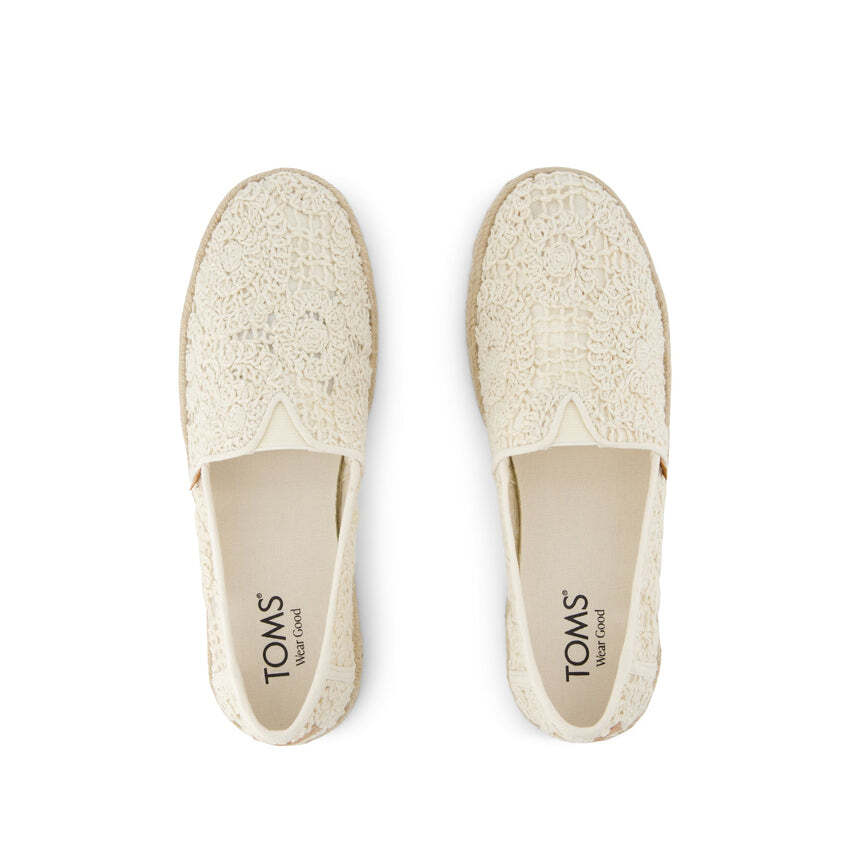 Toms Women's Alpargata Rope 2.0 Espadrille 10021941 Natural Crochet Lace