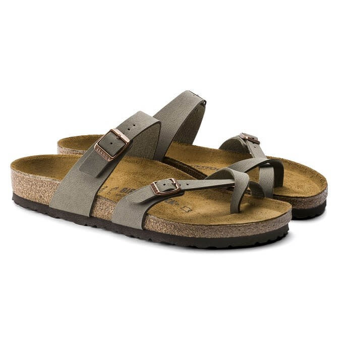 Birkenstock Women's  071071 Mayari Birko-Flor Nubuck Stone EU 37