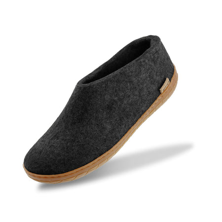 Glerups Unisex AR-02 Felt Shoes Charocal Honey Rubber Sole