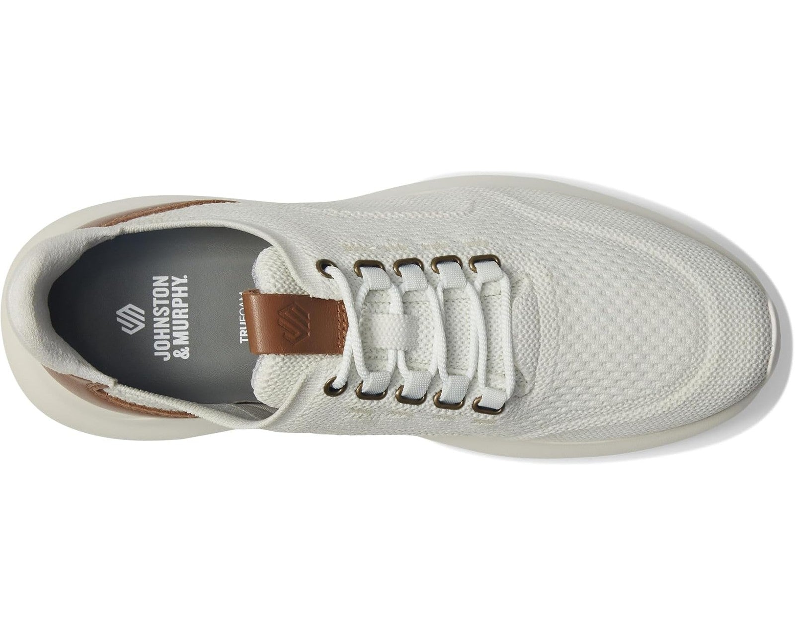 Johnston & Murphy Amherst 2.0 Knit Plain Toe Lace up Sneakers 25-0738 White Knit