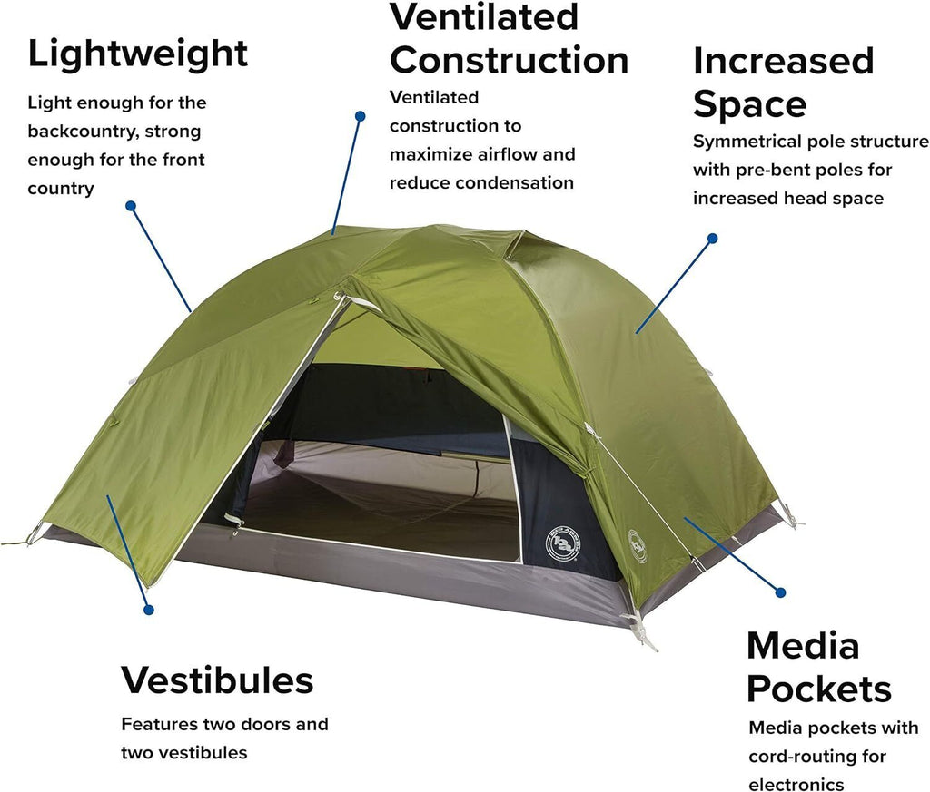 Big Agnes Blacktail Hotel TBT320 - 3Person Green Backpacking & Camping Tents New - AllSportsWearUSA