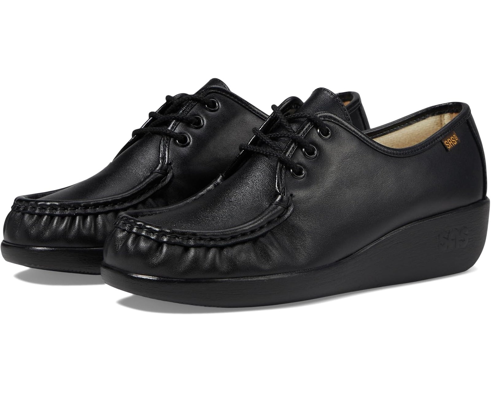 SAS  Bounce Lace Up Comfort Moc Women's Black